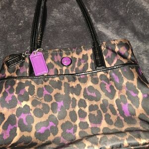 Coach Ocelot Purplish Pink Tote Bag